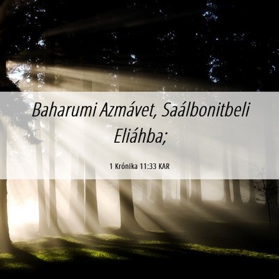Picture 06 - 1 Krónika 11:33 KAR - Baharumi Azmávet, Saálbonitbeli - Bible Verse Picture
