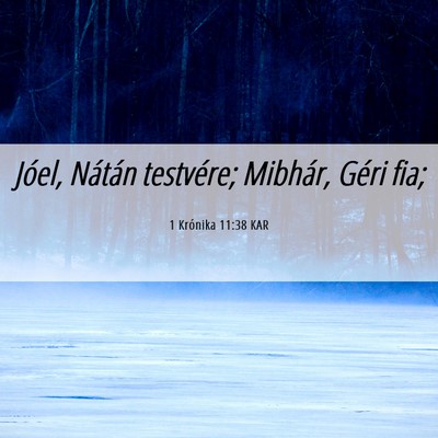 Picture 06 - 1 Krónika 11:38 KAR - Jóel, Nátán testvére; Mibhár, Géri - Bible Verse Picture
