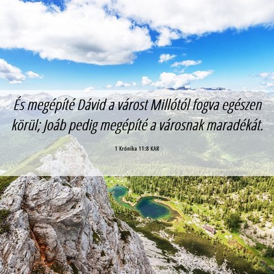 Picture 06 - 1 Krónika 11:8 KAR - És megépíté Dávid a várost Millótól fogva - Bible Verse Picture