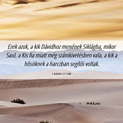 Picture 06 - 1 Krónika 12:1 KAR - Ezek azok, a kik Dávidhoz menének Siklágba, - Bible Verse Picture