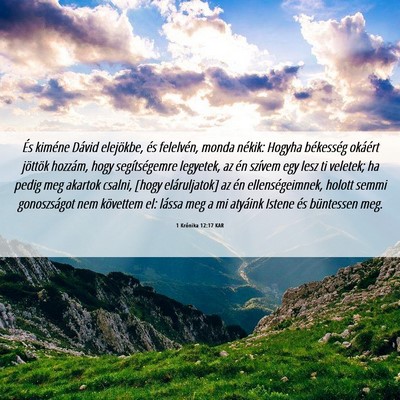 Picture 06 - 1 Krónika 12:17 KAR - És kiméne Dávid elejökbe, és felelvén, - Bible Verse Picture