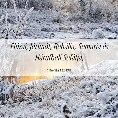Picture 06 - 1 Krónika 12:5 KAR - Elúzai, Jérimót, Behália, Semária és - Bible Verse Picture