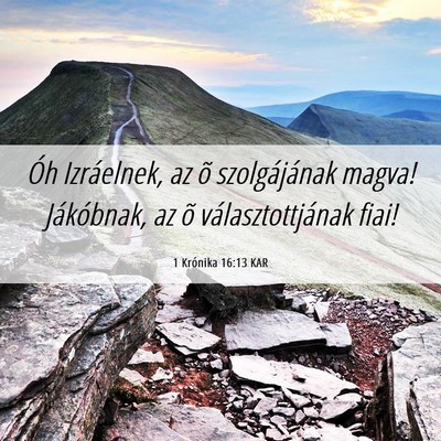 Picture 06 - 1 Krónika 16:13 KAR - Óh Izráelnek, az õ szolgájának magva! - Bible Verse Picture
