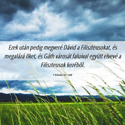 Picture 06 - 1 Krónika 18:1 KAR - Ezek után pedig megveré Dávid a - Bible Verse Picture