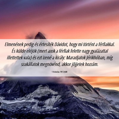 Picture 06 - 1 Krónika 19:5 KAR - Elmenének pedig és értesíték Dávidot, hogy - Bible Verse Picture