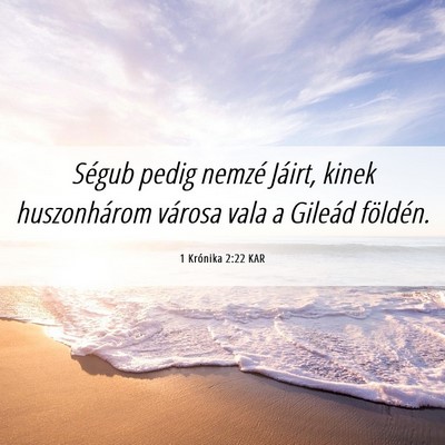 Picture 06 - 1 Krónika 2:22 KAR - Ségub pedig nemzé Jáirt, kinek huszonhárom - Bible Verse Picture