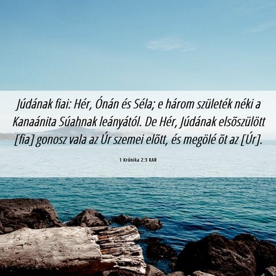 Picture 06 - 1 Krónika 2:3 KAR - Júdának fiai: Hér, Ónán és Séla; e három - Bible Verse Picture
