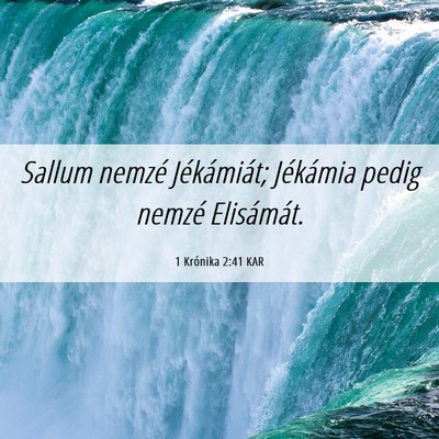 Picture 06 - 1 Krónika 2:41 KAR - Sallum nemzé Jékámiát; Jékámia pedig nemzé - Bible Verse Picture