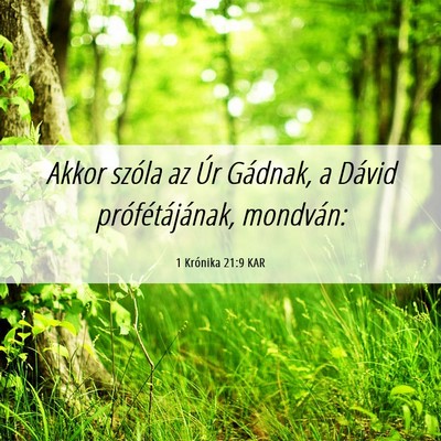 Picture 06 - 1 Krónika 21:9 KAR - Akkor szóla az Úr Gádnak, a Dávid - Bible Verse Picture