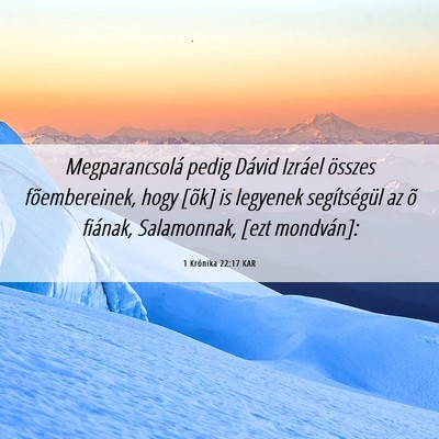 Picture 06 - 1 Krónika 22:17 KAR - Megparancsolá pedig Dávid Izráel összes - Bible Verse Picture