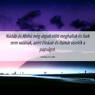 Picture 06 - 1 Krónika 24:2 KAR - Nádáb és Abihú még atyjuk elõtt meghaltak - Bible Verse Picture