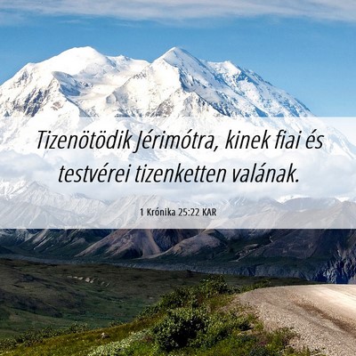 Picture 06 - 1 Krónika 25:22 KAR - Tizenötödik Jérimótra, kinek fiai és - Bible Verse Picture