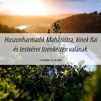 Picture 06 - 1 Krónika 25:30 KAR - Huszonharmadik Maháziótra, kinek fiai és - Bible Verse Picture