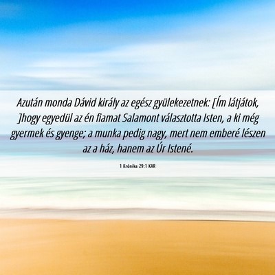 Picture 06 - 1 Krónika 29:1 KAR - Azután monda Dávid király az egész - Bible Verse Picture