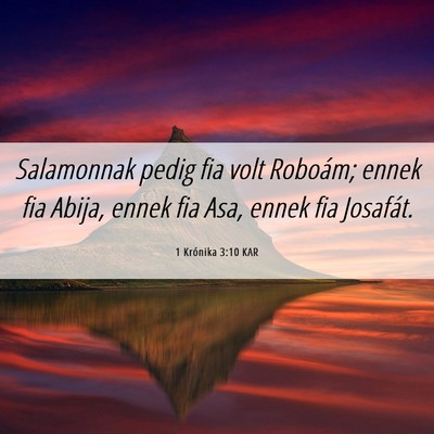 Picture 06 - 1 Krónika 3:10 KAR - Salamonnak pedig fia volt Roboám; ennek fia - Bible Verse Picture