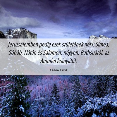 Picture 06 - 1 Krónika 3:5 KAR - Jeruzsálemben pedig ezek születének néki: - Bible Verse Picture