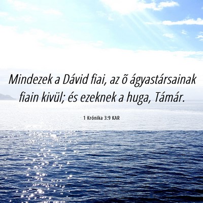 Picture 06 - 1 Krónika 3:9 KAR - Mindezek a Dávid fiai, az õ ágyastársainak - Bible Verse Picture