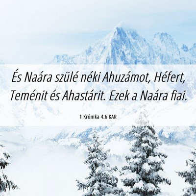 Picture 06 - 1 Krónika 4:6 KAR - És Naára szülé néki Ahuzámot, Héfert, - Bible Verse Picture
