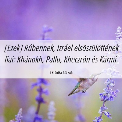 Picture 06 - 1 Krónika 5:3 KAR - [Ezek] Rúbennek, Izráel elsõszülöttének - Bible Verse Picture