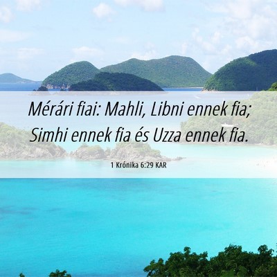 Picture 06 - 1 Krónika 6:29 KAR - Mérári fiai: Mahli, Libni ennek fia; Simhi - Bible Verse Picture