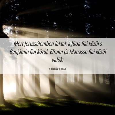 Picture 06 - 1 Krónika 9:3 KAR - Mert Jeruzsálemben laktak a Júda fiai közül s - Bible Verse Picture