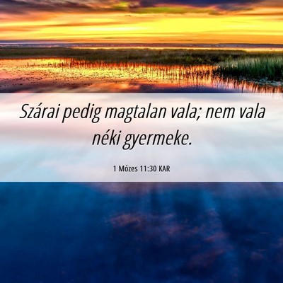 Picture 06 - 1 Mózes 11:30 KAR - Szárai pedig magtalan vala; nem vala néki - Bible Verse Picture