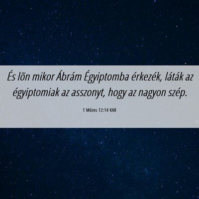 Picture 06 - 1 Mózes 12:14 KAR - És lõn mikor Ábrám Égyiptomba érkezék, - Bible Verse Picture