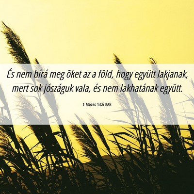 Picture 06 - 1 Mózes 13:6 KAR - És nem bírá meg õket az a föld, hogy együtt - Bible Verse Picture