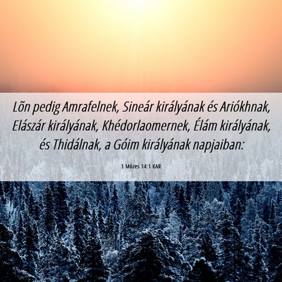 Picture 06 - 1 Mózes 14:1 KAR - Lõn pedig Amrafelnek, Sineár királyának és - Bible Verse Picture