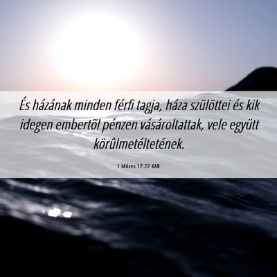 Picture 06 - 1 Mózes 17:27 KAR - És házának minden férfi tagja, háza - Bible Verse Picture