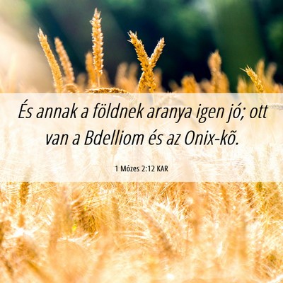 Picture 06 - 1 Mózes 2:12 KAR - És annak a földnek aranya igen jó; ott van a - Bible Verse Picture
