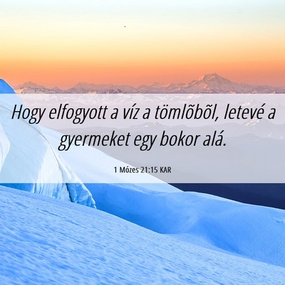 Picture 06 - 1 Mózes 21:15 KAR - Hogy elfogyott a víz a tömlõbõl, letevé a - Bible Verse Picture
