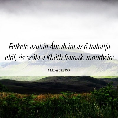 Picture 06 - 1 Mózes 23:3 KAR - Felkele azután Ábrahám az õ halottja elõl, - Bible Verse Picture