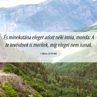 Picture 06 - 1 Mózes 24:19 KAR - És minekutána eleget adott néki innia, monda: - Bible Verse Picture