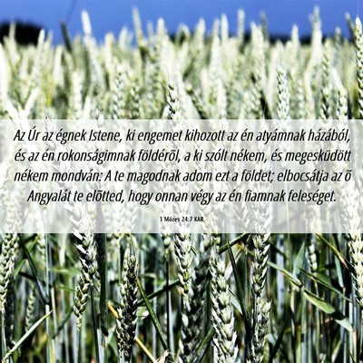 Picture 06 - 1 Mózes 24:7 KAR - Az Úr az égnek Istene, ki engemet kihozott az - Bible Verse Picture