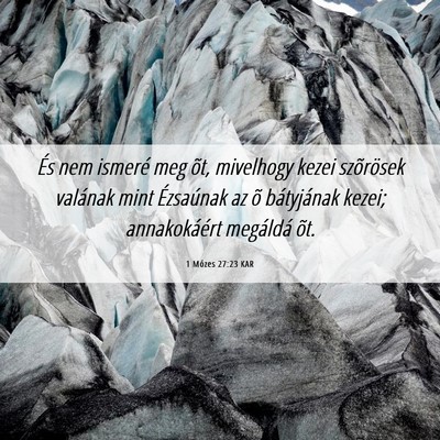 Picture 06 - 1 Mózes 27:23 KAR - És nem ismeré meg õt, mivelhogy kezei - Bible Verse Picture