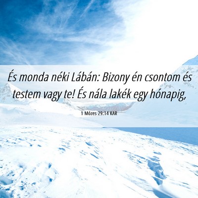 Picture 06 - 1 Mózes 29:14 KAR - És monda néki Lábán: Bizony én csontom és - Bible Verse Picture