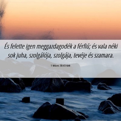 Picture 06 - 1 Mózes 30:43 KAR - És felette igen meggazdagodék a férfiú; és - Bible Verse Picture
