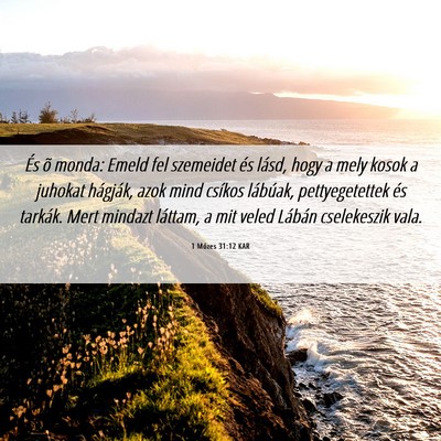 Picture 06 - 1 Mózes 31:12 KAR - És õ monda: Emeld fel szemeidet és lásd, hogy - Bible Verse Picture
