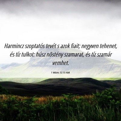 Picture 06 - 1 Mózes 32:15 KAR - Harmincz szoptatós tevét s azok fiait; negyven - Bible Verse Picture