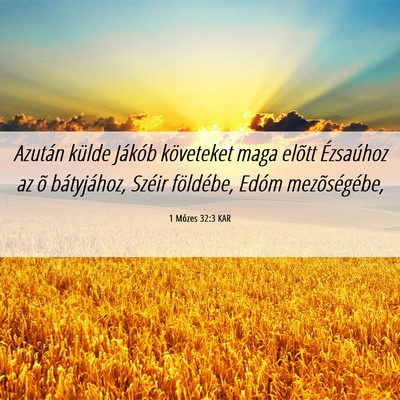 Picture 06 - 1 Mózes 32:3 KAR - Azután külde Jákób követeket maga elõtt - Bible Verse Picture