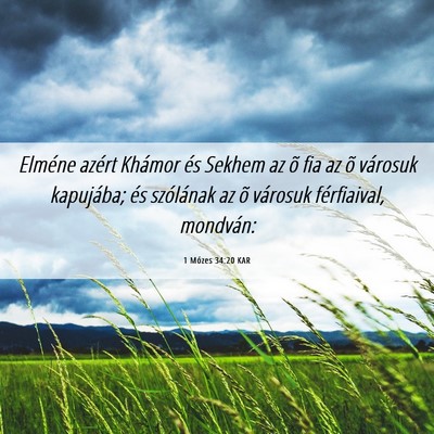 Picture 06 - 1 Mózes 34:20 KAR - Elméne azért Khámor és Sekhem az õ fia az õ - Bible Verse Picture