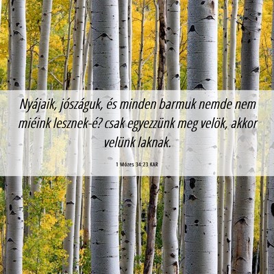 Picture 06 - 1 Mózes 34:23 KAR - Nyájaik, jószáguk, és minden barmuk nemde nem - Bible Verse Picture