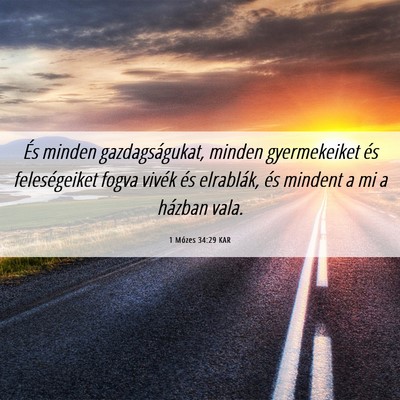 Picture 06 - 1 Mózes 34:29 KAR - És minden gazdagságukat, minden gyermekeiket - Bible Verse Picture