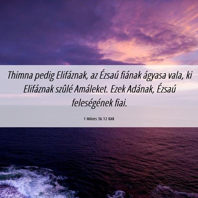 Picture 06 - 1 Mózes 36:12 KAR - Thimna pedig Elifáznak, az Ézsaú fiának - Bible Verse Picture
