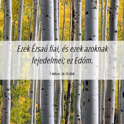 Picture 06 - 1 Mózes 36:19 KAR - Ezek Ézsaú fiai, és ezek azoknak fejedelmei; - Bible Verse Picture