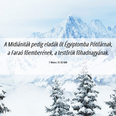 Picture 06 - 1 Mózes 37:36 KAR - A Midiániták pedig eladák õt Égyiptomba - Bible Verse Picture