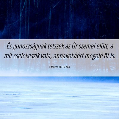 Picture 06 - 1 Mózes 38:10 KAR - És gonoszságnak tetszék az Úr szemei elõtt, - Bible Verse Picture