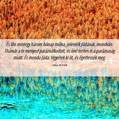 Picture 06 - 1 Mózes 38:24 KAR - És lõn mintegy három hónap múlva, jelenték - Bible Verse Picture