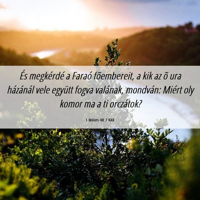 Picture 06 - 1 Mózes 40:7 KAR - És megkérdé a Faraó fõembereit, a kik az õ - Bible Verse Picture